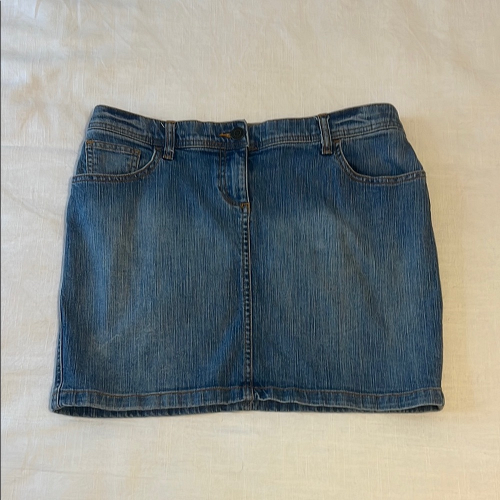 New York & Company Blue Mini Pencil Skirt